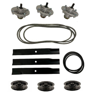 Complete 50 inch deck rebuild kit for Toro Z5000 Z-Series with spindles, blades, belts, and pulleys